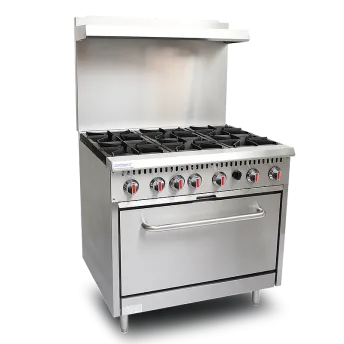 6 Open Burner with Oven & Backsplash (S36-5)